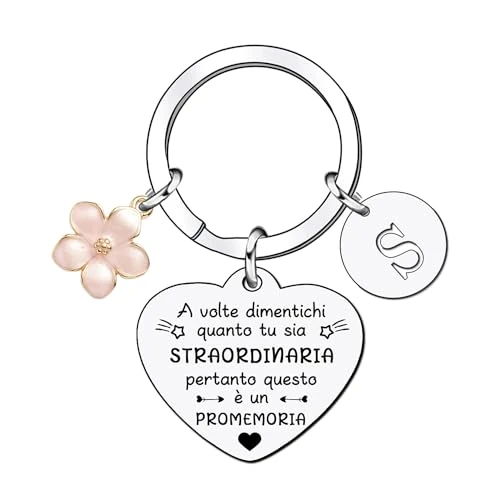 YJYJZX Inspiratif cadeau porte-clés pour les femmes hommes, A-Z 26 lettre initiale pendentif porte-clés parfois oublié à quel point vous êtes extraordinaire...Pour Fille Soeur Amis Maman, S, L