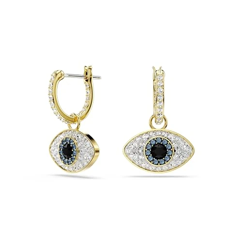 Limited-time offer: Swarovski Symbolica Drop Earrings, Evil Eye Motif with Clear, Blue and Black Pavé Crystals in a Gold-Tone Finished Setting, Part of the Swarovski Symbolica Collection from 119.00 GBP to 73.33 GBP (save 38%)