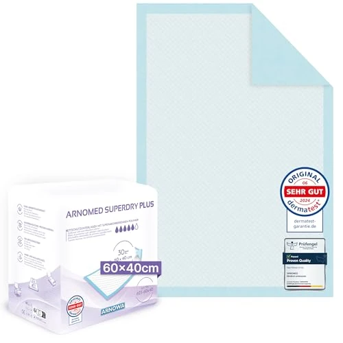 ARNOMED Hospital Pads 60 x 40 cm, 150 x Absorbent Incontinence Pads Disposable Changing Mat for Babies, 5-Layer Cellulose Pads for Bed for e.g. Incontinence, Changing Mat Disposable Use