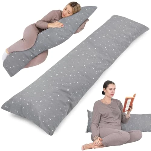 Limited-time offer: Side sleeper pillow 40x145 cm ergonomic body pillow removable cover | supports spine hips and back long pillow for side and back sleepers skin-friendly and easy to care for – Galaxy from 31.99 £ to 31.99 £ (save 0.00%)