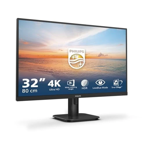 Offerta a tempo: Philips 32E1N1800LA - Monitor Ultra HD da 32 pollici, Adaptive Sync, HDR10, altoparlanti (3840x2160, 60 Hz, DisplayPort, HDMI) nero, 2023, altoparlante integrato - 29% da 309.00 € a 220.56 €
