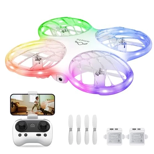 Offerta a tempo: Ameta Morpho Drone con Telecamera per Bambini 1080P HD, Mini Droni FPV con 32 Luci RGB/Volo Circolare/ 3D Flip/ 18min di Volo/Cicalino Perso, Giocattolo per Ragazzi Ragazze, Meno di 249g - 15% da 69.00 € a 58.65 €