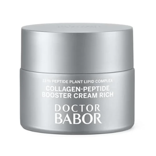 DOCTOR BABOR Collagen-Peptide Booster Cream Rich | Bogata pielęgnacja przeciwstarzeniowa dla wymagającej skóry | Intensywny krem nawilżający działa rewitalizująco i ujędrniająco, wegański, 50 ml
