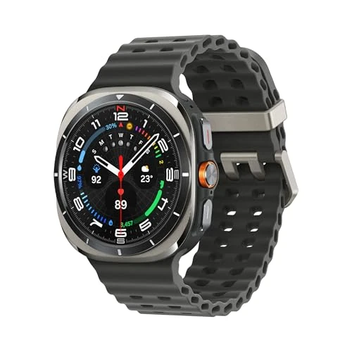 Samsung Galaxy Watch Ultra Smartwatch Galaxy AI, extreme weerstand, batterij met lange levensduur, noodsirene, LTE, Aerospace Grade titanium behuizing 47 mm titanium zilver [Italiaanse versie]