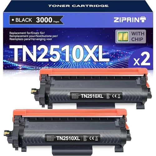 Limited-time offer: ZIPRINT TN2510XL TN-2510 XL Compatible with Brother MFC-L2860DWE hl-l2400dwe DCP-I2620dw DCP-L2660DW MFC-L2800DW DCP-L2627DWE MFC-L2860DW MFC-L2827DWXL MFC-L2827MFDW C-L282 7DWE TN2510 XL (Black*2P) from 39.72 £ to 39.72 £ (save 0.00%)