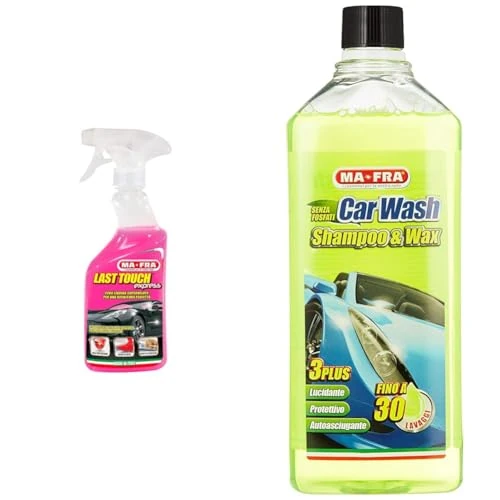 Ma-Fra, Last Touch Express, Cera Liquida per Carrozzeria Auto, Azione Pulente e Protettiva & CarWash, Shampoo e Cera, Lucidante, Protettivo e Autoasciugante, H0543+H0930