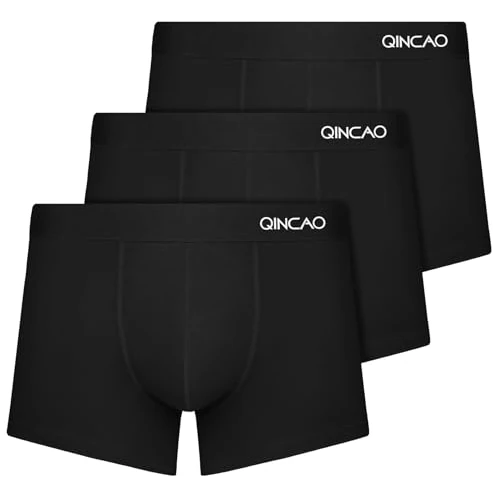 Limited offer: QINCAO Men's Boxer Briefs Cotton Boxer Briefs without Label Uncomfortable, Comfortable and Elegant 3 Pieces from 11.99 EUR to 9.75 EUR (save 19%)