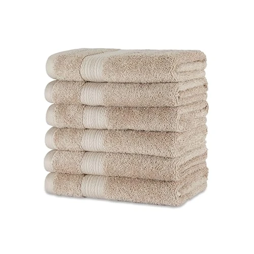 Tijdelijke aanbieding: Amazon Basics Handdoeken biologisch katoen, kleurvast, 41 x 66 cm, Taupe, 6 stuks van 21.12 € naar 21.12 € (0.00% korting)
