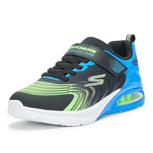 Limited-time offer: Skechers Boy's Microspec Max Advance Vortivox Sneakers, Black Textile/Blue & Lime Synthetic/Silve, 13 UK Child from 32.12 £ to 32.12 £ (save 0.00%)