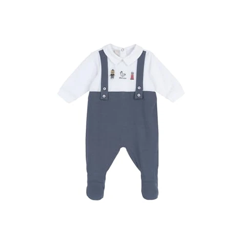 Chicco Baby Boys' Tutina in Cotone Con Piedino Toddler Pyjamas, Dark Baby Blue, 9 Months