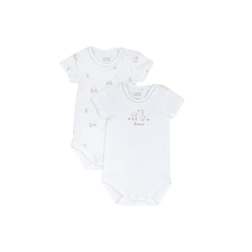 Chicco Bodysuit Set with Short Sleeves Additional Pyjamas for Children and Babies, Unisex-Children, White 2, 9 Months