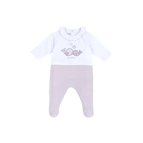 Chicco, Baby Girls' Romper in Soft and Light Cotton with Practical Back and Between Legs, Ideal Designed in Italy, Baby Clothes 0-24 Months, White (1), 9 Months