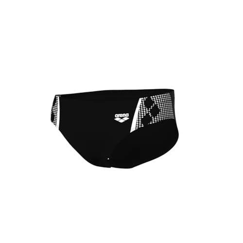 ARENA Bañador Slip Feel para Hombre Graphic, Black-White, 90