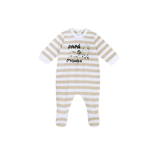 Chicco Katoenen rompertje met voet, pyjama voor kinderen en pasgeborenen, uniseks, Natuurlijk bedrukt, 6 Maanden