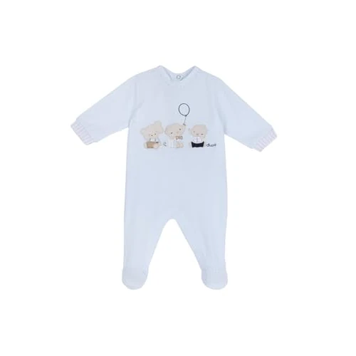 Chicco Bawełniany kombinezon z nóżką dla niemowląt 0-24, jasnoniebieski 03, 12 miesięcy, Jasnoniebieski 03, 12 miesięcy