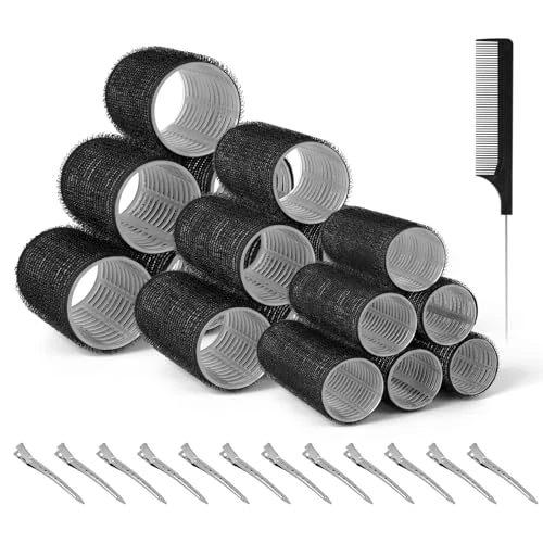 Offerta a tempo: Romon 31 Pezzi Bigodini Grandi Set, 18 Pezzi Autoafferranti e 12 Pezzi Fermagli Grandi Hair Rollers, Boccoli Capelli Senza Calore per Salon Barber, Dormire, Capelli Lunghi e Corti - 0.00% da 9.19 € a 9.19 €