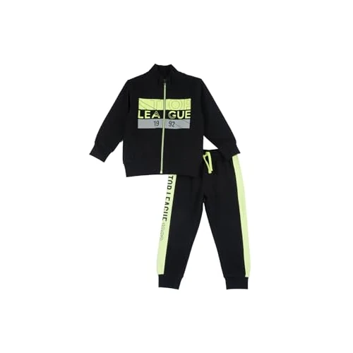 Chicco Baby Boys' Completo Tuta Leggera: Felpa Con Zip E Pantaloni Tracksuit, BlackOne, 18 MESI