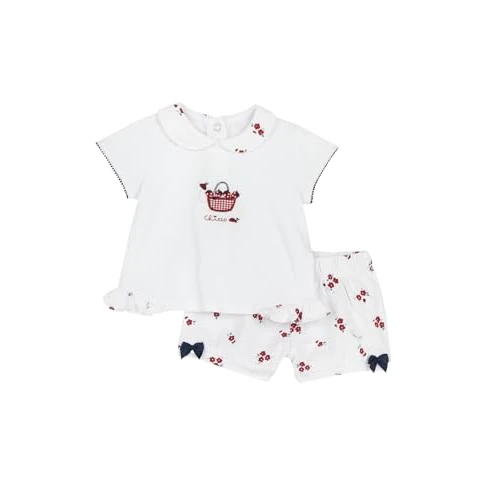 Chicco, Completo Neonato e Neonata, con Maglietta e Pantaloncini Eleganti, Ideale per Feste ed Eventi, Designed in Italy, Abbigliamento Neonato e Neonata 0-24 Mesi