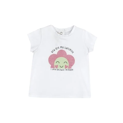 Chicco Short Sleeve Cotton T-Shirt, White, 12 Months