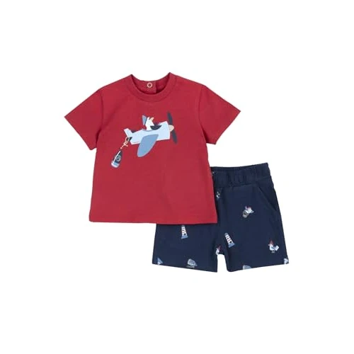 Chicco, Kinderset, Bestehend aus T-Shirt und Shorts, mit Niedlichen Mustern, Designed in Italy, Babykleidung 0-24 Monate, Geschenkideen zur Geburt