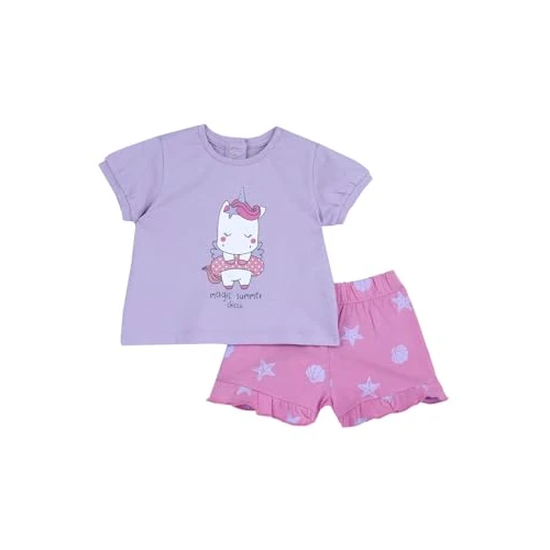 Chicco, Completo Bambina, T-shirt e Pantaloncini, con Tenere e Simpatiche Fantasie, Designed in Italy, Abbigliamento Neonata 0-24 Mesi, Idee Regalo Nascita