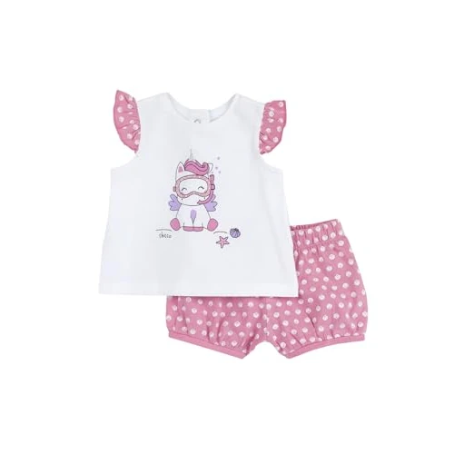 Chicco, Kinderset, Bestehend aus T-Shirt und Shorts, mit Niedlichen Mustern, Designed in Italy, Babykleidung 0-24 Monate, Geschenkideen zur Geburt