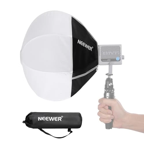 Offerta a tempo: NEEWER Lanterna Softbox per HS60B HS60C HS60C Pro LED Video Luce, 12" Sgancio Rapido 360° Omnidirezionale Mini Diffusore (Non Bowens Mount) per Studio Fotografia Video Registrazione Streaming, NS7L - 0.00% da 49.99 € a 49.99 €