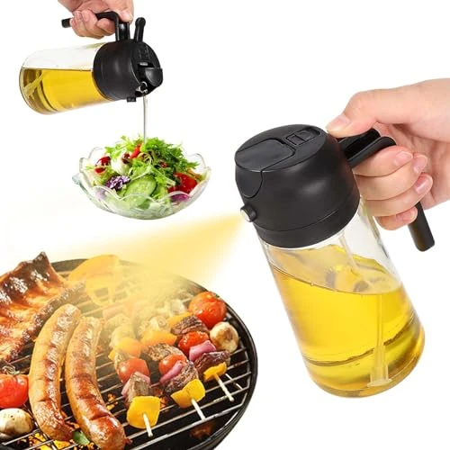 Offre limitée : Spray Huile Cuisine, 2 en 1 Vaporisateur Huile 470ml, Pulverisateur Huile Cuisine Verre, Pulvérisateur Huile d'olive Spray Huile Cuisine Air Fryer pour Cuisiner, Griller, Salade, Pâtisserie de 9.01 EUR à 8.11 EUR (remise 10%)