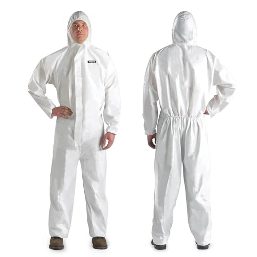 YIBER Hazmat Suit Disposable Coveralls | Full Body Painter Overalls with Hood in 7 Sizes with Multiple Specifications & Heavy-duty PPSB Material & PE Film | Safe for Countless Applications