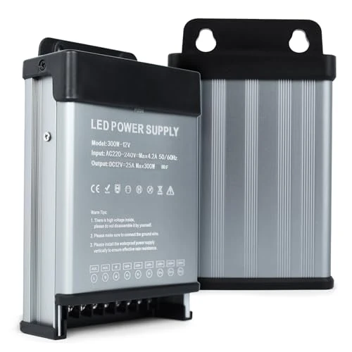 Tijdelijke aanbieding: KSIBNW 12V LED-transformator 300W Transformator Buiten IP44, waterdichte LED-voeding Driver 230V naar DC 12 Volt 25A Elektronische schakeling van 24.99 € naar 21.24 € (15% korting)
