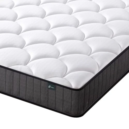 Zinus Conventional Bed Mattress, Foam Memory Foam Polyester, White, Twin