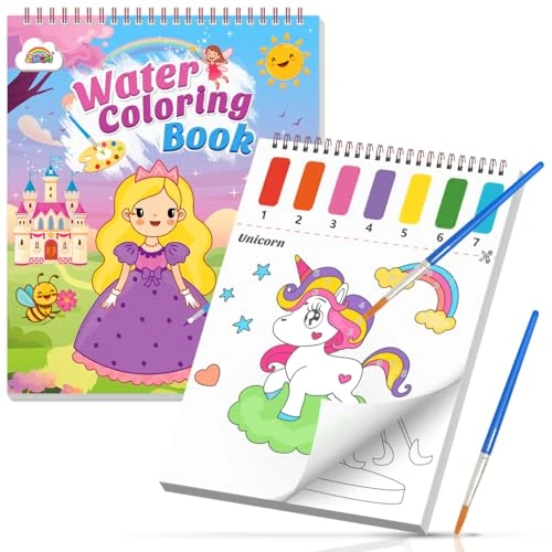 Limitiertes Angebot: ZMLM Malbuch mit Wasserfarben für Kleinkinder, Prinzessin Malen mit Wassermalbuch Aquarell-Malpapier Kleine Geschenke für kinder Mädchen ab 3 4 5 6 7 8 Jahren Unterwegs Magisches Buch Mitbringsel von 9.99 EUR auf 9.99 EUR (Spare 0%)