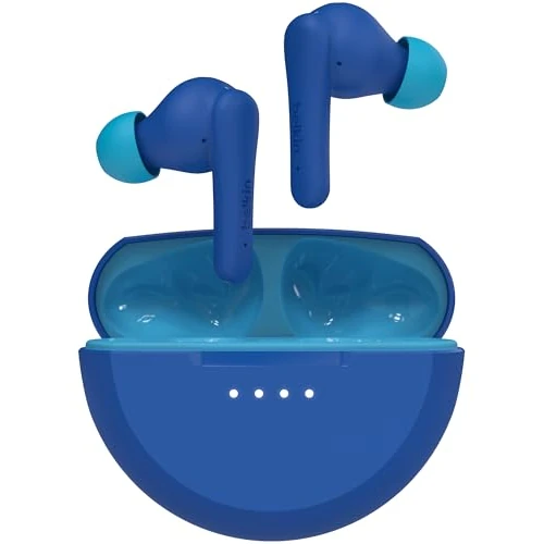 Limitiertes Angebot: Belkin SoundForm Nano 2 Bluetooth In-Ear Kinderkopfhörer mit integriertem Mikrofon, 28 Std. Akkulaufzeit, Lautstärkebegrenzung auf 85 dB, wasserfest nach IPX5, für iPhone, iPad, Galaxy usw. – Blau von 29.99 EUR auf 19.98 EUR (Spare 33%)