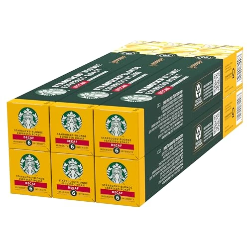 STARBUCKS Blonde Espresso Roast Descafeinado de Nespresso Cápsulas de Café de Tueste Suave, 6 x 10 (60 Cápsulas)