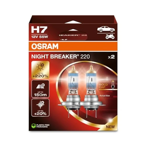 Limited-time offer: OSRAM NIGHT BREAKER 220, H7, +220% more brightness, halogen headlight lamp, 64210NB220-2HB, Folding Box (2 lamps), white from 24.99 GBP to 24.99 GBP (save 0%)