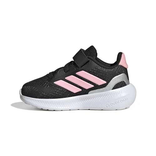 adidas Unisex - Bimbi 0-24 RUNFALCON 5 Shoes Infants, Core Black/Pink Spark/Silver Met., 26 1/2 EU