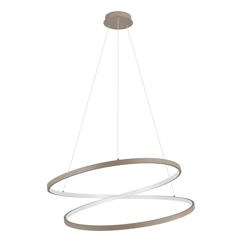 Limited offer: Eglo LED Pendant Lighting Ruotale, Hanging lamp Above Dining Table, Curved Ceiling Light Fixture for Dining Room, Sand Coloured Metal, Warm White, Ø 70 cm from 151.45 EUR to 151.45 EUR (save 0%)