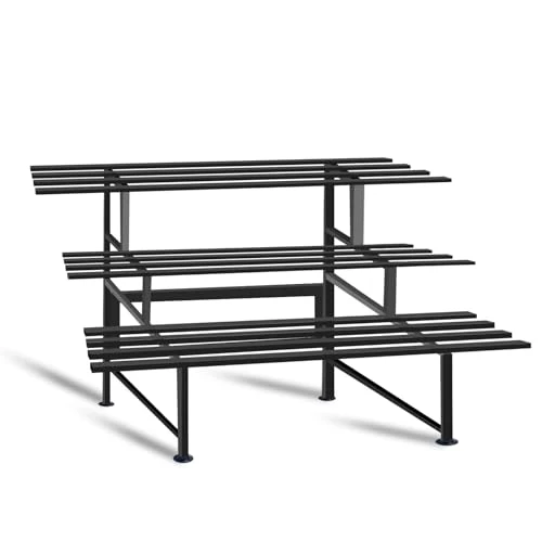 MAKA Outdoor Planter for Balcony Pots, Planter with Iron Grid, Plant Pot Holder with Metal Shelves, Max Load 30 kg, Raised Planter with Adjustable Feet (3 Shelves 80 cm)