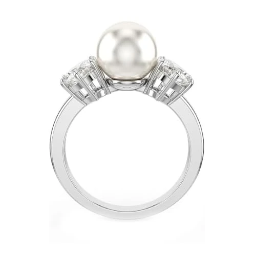 Oferta limitada: Swarovski Anillo de cóctel Matrix, Perla de cristal, Talla redonda, Blanco, Baño de rodio de 119.00 EUR a 119.00 EUR (ahorro 0%)