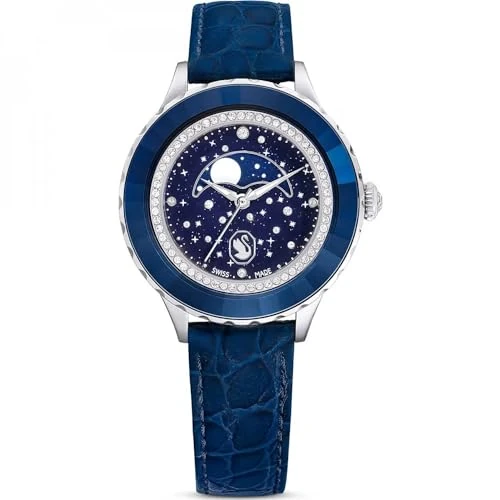 Oferta limitowana: Swarovski Zegarek Octea Moon, Swiss Made, Księżyc, Skórzany pasek, Niebieski, Stal szlachetna z 1330.00 zł na 1330.00 zł (oszczędź 0.00%)