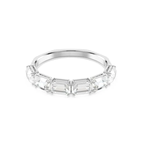 Swarovski Millenia Bangle Bracelet, Clear Octagon-Cut Crystals in a Rhodium-Finished Setting, Size S, Part of the Millenia Collection