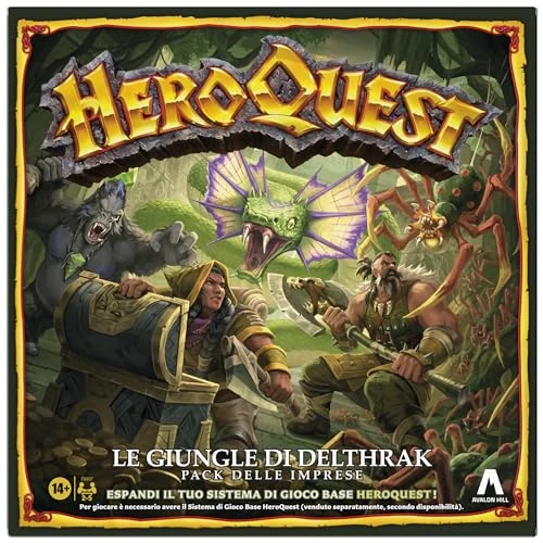 Avalon Hill, HeroQuest, Jungle-Pack van Delthrak, rollenspellen, vanaf 14 jaar, voor 2-5 spelers, om te spelen heb je het HeroQuest basisspeelsysteem nodig
