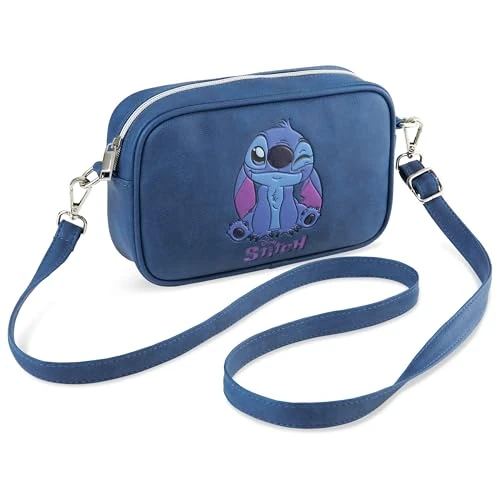Disney Stitch Umhängetasche Mädchen Teenager Crossbody Bag Taschen Damen mit Innenfach für Einkaufen Reisen Geschenke für Sie (Blau Stitch)