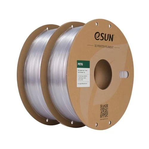Limited-time offer: eSUN PETG Filament 1.75mm, 3D Printer Filament, Dimensional Accuracy +/- 0.05mm, 1KG per Spool, 2 Spools for 3D Printing, Natural from 38.99 GBP to 38.99 GBP (save 0%)