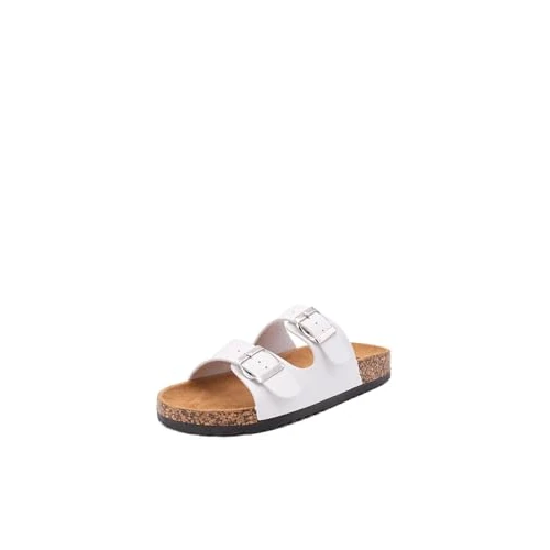Offerta a tempo: QUEEN HELENA Ciabatte con Fibbia con Zeppa Donna R244 (Bianco, Sistema Taglie Calzature EU, Adulto, Donna, Numero, Media, 41) - 50% da 25.00 € a 12.50 €