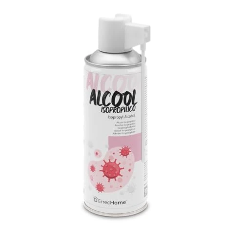 Offerta a tempo: ERRECHOME Alcool Isopropilico Spray, Garantisce Pulizia e Igiene delle Superfici di Ambienti Domestici, Uffici, Hotel, Palestre e Negozi, Bombola Aerosol 400 mL - 39% da 15.01 € a 9.16 €