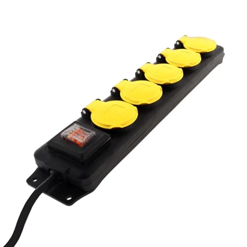 Offerta a tempo: Presa Multipla per Esterno IP44-5 Prese standard francese 2P+T 16A con Coperchi e Spina 16A - 0.00% da 16.90 € a 16.90 €