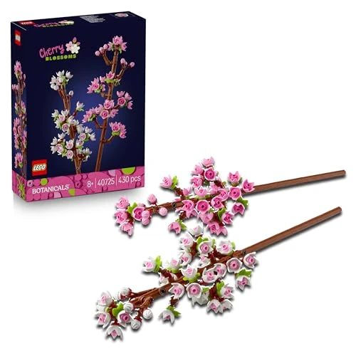 LEGO Botanicals Les Fleurs de Cerisier - Jouet de Construction de Fleurs Artificielles - Décoration Florale pour la Maison ou Le Bureau - Cadeau sur la Nature pour Fille dès 8 Ans & Ado 40725