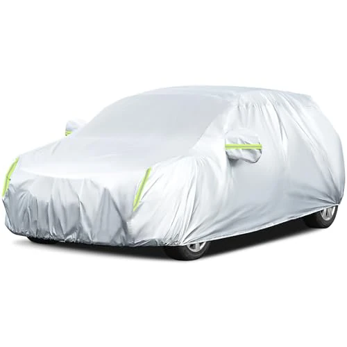 Offre limitée : LOETAD Housse de voiture, molletonnée imperméable anti-poussière anti-UV anti-vent 435 x 180 x 160 cm Housse de voiture à 2 volumes universelle intérieure en coton - Argent de 39.99 € à 39.99 € (0.00% de remise)