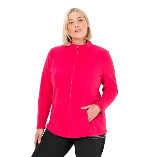 Ulla Popken Veste polaire pour femme, grandes tailles, grande taille, système modulaire, veste intérieure, col montant, magenta, 58-60